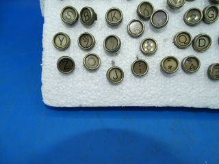 Antique Vintage Glass & Brass Typewriter Keys Set of 48 Crafting Projects 3