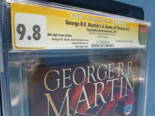 Game Of Thrones 16 Cgc 9.  8 Ss White Pages 2013.  Rare Signed By George Martin