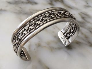 Mexican Vintage Antique 925 Sterling Silver Bangle Bracelet Really Gorgeous.