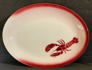 Jackson Restaurant China Airbrushed Lobster Platter Large 13 3/8 Inches Htf Rare