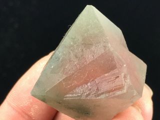 42g Rare Pink Octahedron Fluorite From Inner Mongolia