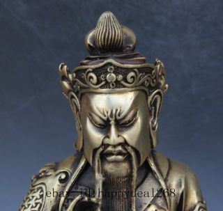 China Brass Copper Dragon Guan Gong Guan Yu warrior Mammon Buddha statue e02 2