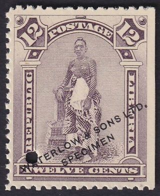 Liberia 12c Rare Waterlow & Sons Specimen Overprint Archival Proof - K1154
