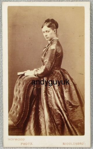 Cdv Lady Named Mrs Belk Middlesbrough Hopwood Antique Photo Victorian Fashion