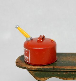 Vintage Metal Gasoline Can - Artisan Dollhouse Miniature 1:12 3