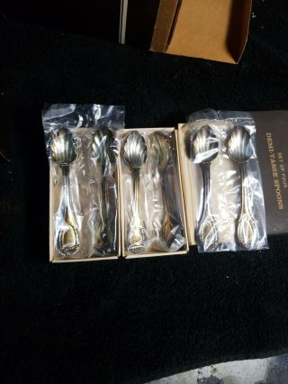 Boxed Set of 4 Demi - Tasse Silver Plated Spoons F.  B Roger ' s Silver Company 1920 3