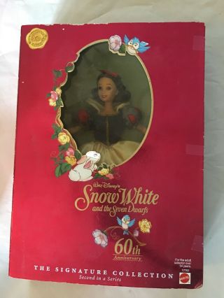 Disney Snow White Barbie Doll 17761 60th Anniversary Edition Nrfb 1997 Princess