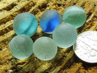 6 S - M Codd & Marble Blue Lime 0.  5oz Jq Rare Seaham English Sea Glass