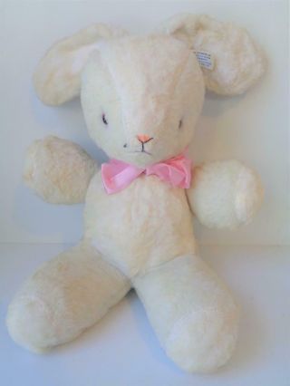 Vintage American Character Stuffed Plush Bunny Rabbit Animal Lilac Pink Eyes
