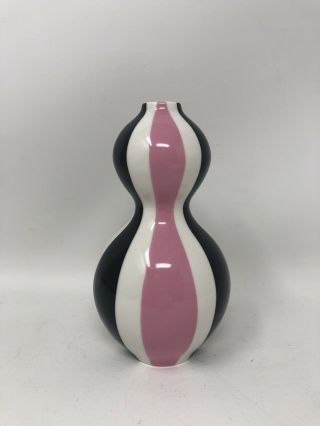 Rare Limited Edition Barbie Loves Jonathan Adler Small Gourd Vase Black Pink
