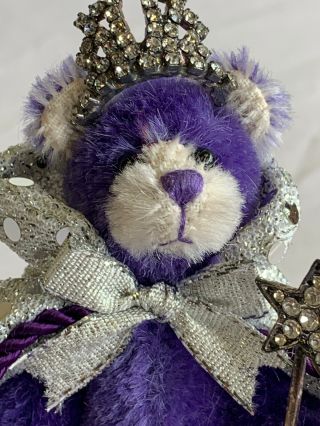 Vintage Purple Bear Theresa Bear Let’s Go Play World Of Miniature Bears 3