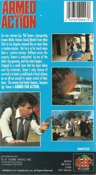 Armed for Action RARE AIP VHS Print CULT,  B - MOVIE Joe Estevez 2