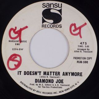 Diamond Joe: It Doesn’t Matter Anymore Us Sansu Rare Northern Soul 45 Hear