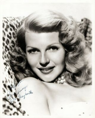 Rita Hayworth Rare Closeup Authentic Signed 8x10 From " Cover Girl " 1944
