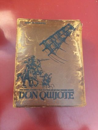 Rare Book Don Quixote - Spanish Leather Binding - Engraving Gustavo Dore - 1966