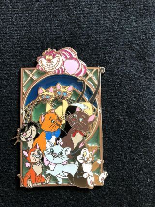 Disney Cats - Dinah Cheshire Figaro Aristocats Si & Am - Fantasy Pin Le 50 Rare