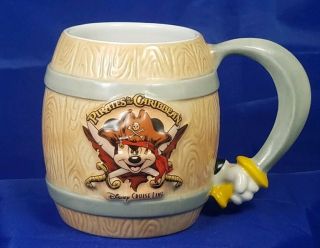 Disney Cruise Line Mickey Mouse Pirates In The Caribbean Coffee Mug Cup Rare