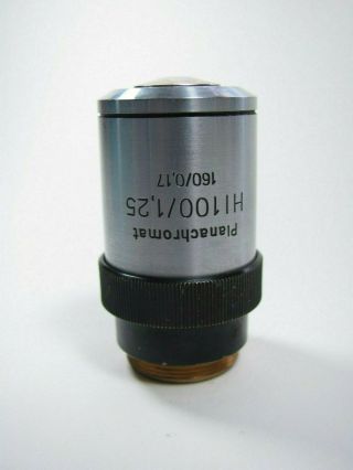 Lens Apochromat Hi 100/1,  25 Carl Zeiss,  Microscope Lens,  Objective Jena Rare
