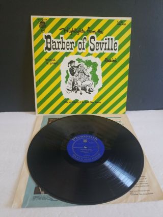 Rare Highlights From The Barber Of Seville Recorded In Europe Rossini Plymouth