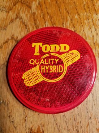 Rare Vintage 1950s Todd Hybrid Corn Reflector Farm Sign Old Dealer Case Ih Deere
