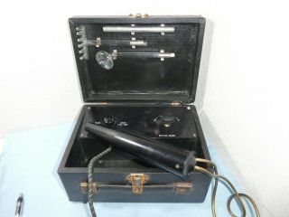 Vintage Violet Ray Machine Small 3 Attachments British Made