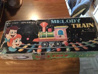 1966 Vintage Very Rare Tin Melody Train Battery Operated