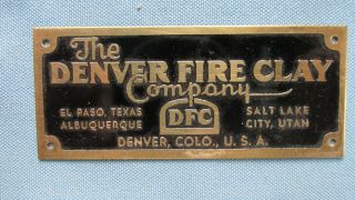 Brass Denver Fire Clay Company Assay Equipment Tag - Assayers Balance - Scale - Mines