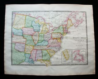 1850/70 Ca.  Brue & Levasseur - Rare Map Usa,  North America,  United States,  Texas