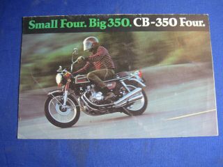 Vintage Original1972 Honda Cb 350 Four Motorcycle Dealer Sales Brochure