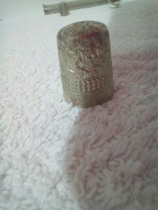 Antique English Sterling Silver Thimble By Charles Horner