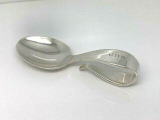 Authentic Signed Tiffany & Co Sterling Loop Baby Child Stork Spoon 1988 Monogram