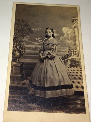 Rare Southern American Civil War Era Fashion Young Lady,  Kentucky Cdv Photo Us