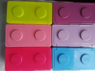 One Chubs Lego Rare Rainbow Colors Stackable Toy Baby Wipe Storage Container Box