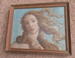 A Old Vintage Picture Frame With A Lovely Portrait Of A Lady (birth Of Venus)