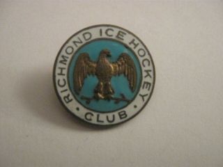 Rare Old Richmond Ice Hockey Club Enamel Brooch Pin Badge