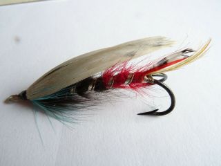 Fine Early 20th Century Gut Eyed Double Hook White Wing Size 4/0,  1/4 Salmon Fly