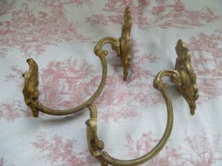 Pair Large Antique French Gilt Bronze Chateau Curtain Tie Back/hooks (q)