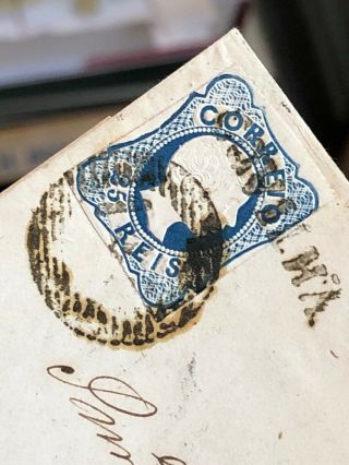 Rare 1857 Covilha To Porto Portugal Folded Letter Postal Cover 2