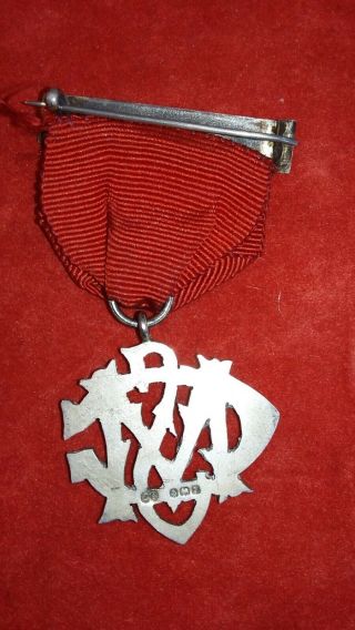 Antique Victorian Hallmarked Sterling Silver Monogram Badge / Medal M.  S.  C