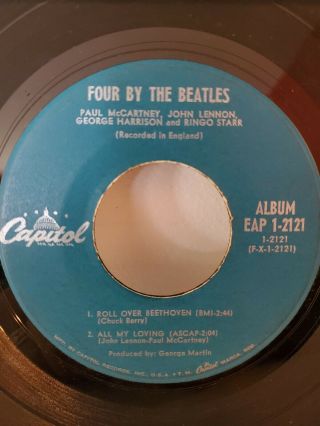 The Beatles - Rare Four By The Beatles Vintage Capitol Eap 1 - 2121 45 Rpm Record