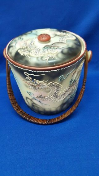 Nippon Rare Dragonware Ice Bucket Hand Painted In