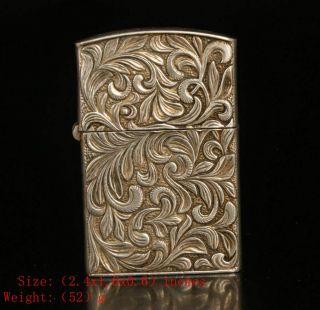 Chinese Tibetan Silver Lighter Shell Embossed Decorative Arts And Crafts Gift
