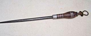 Antique I.  Wilson 15 " Chef Knife Honing Rod Sharpening Steel,  Inlaid Pewter Handle