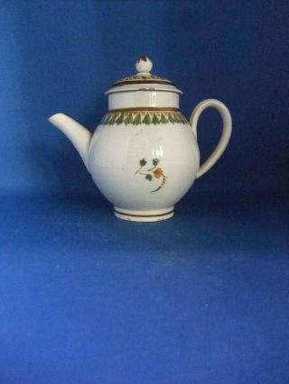 Antique 18thc Staffordshire Miniature Prattware Teapot C1790 - 1810