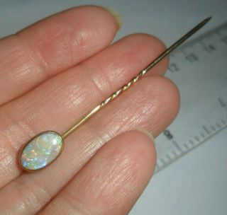 Antique Gold Opal Gemstone Stick Tie Pin Jewellery