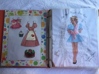 Vintage Paper Dolls Collectors Study Group Binder Many Artists Full 42 Pgs