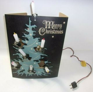 Rare Vintage Candle Glo Fluorescent Christmas Tree Lights W/ Display U.  S.  A