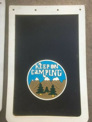 Rare Vintage Keep On Camping Trucking Camper Trailer Rv Van Bus Mud Flaps Guards