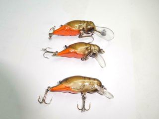 Vintage Bagley Small Fry Crawfish Lures (3) R - 262