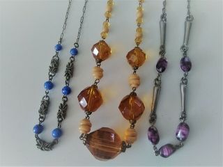 3 Antique / Vintage Edwardian & Art Deco Necklaces All Ready To Wear